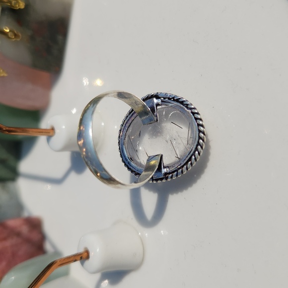 Natural Black Rutile Ring - Picture 7 of 8